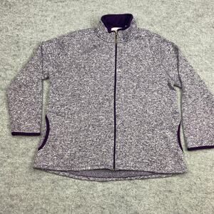 Stan Herman Jacket‎ Womens Large Purple Fleece Polyester Comfort Casual fullzip